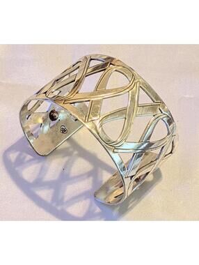 Brighton Christo Power of Pink Breast Cancer Ribbon Bangle Wide Cuff Bracelet